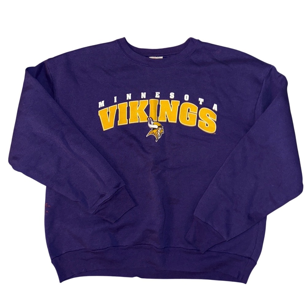 Vintage Majestic Minnesota Vikings Sweatshirt XL Purple Made in USA NFL Football